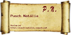 Pusch Natália névjegykártya